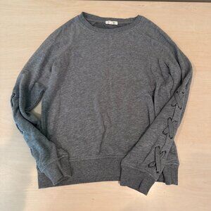 Garage Grey Criss Cross Long Sleeve Sweater Size Medium